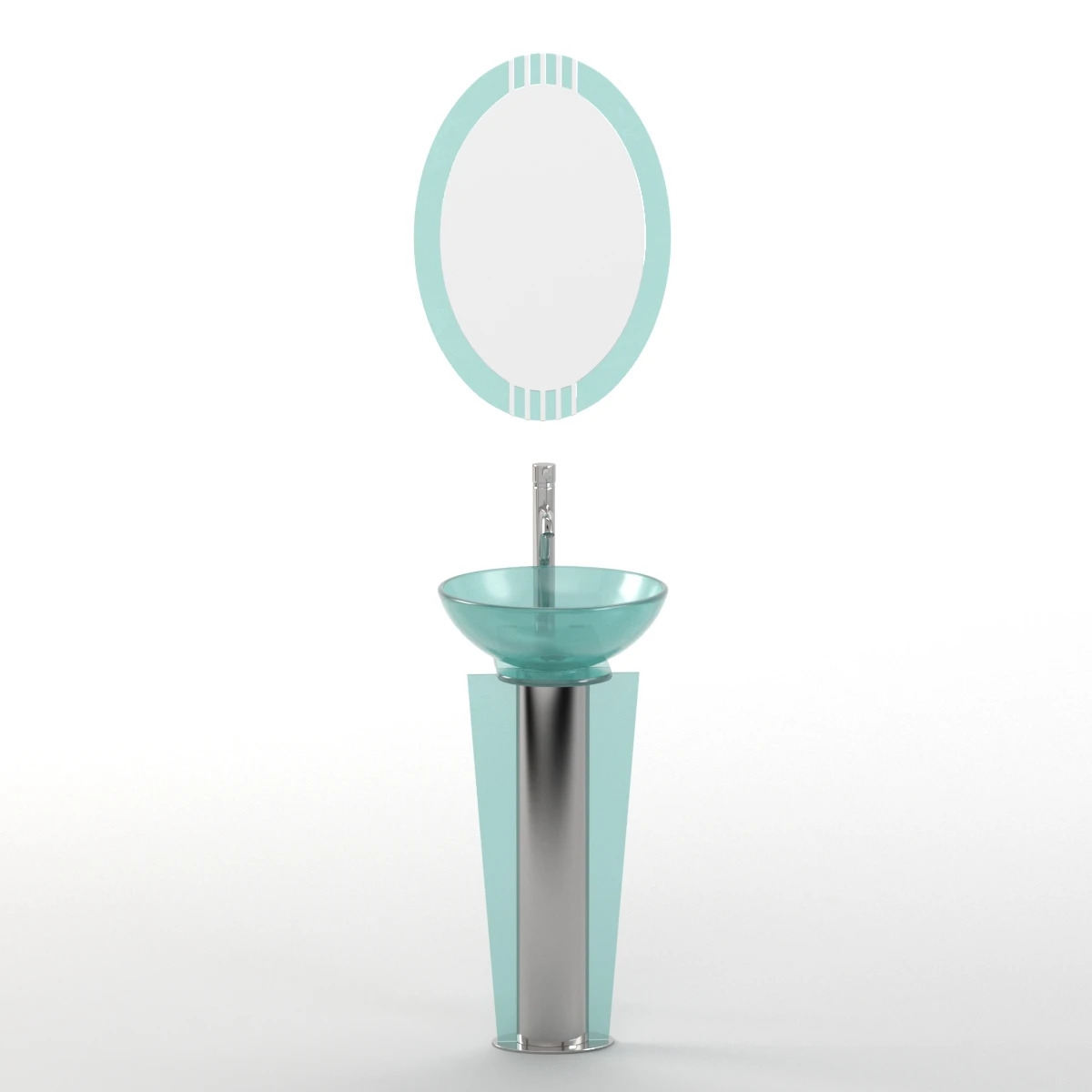Fresca Vitale Modern Glass Bathroom Vanity With Mirror 3D Model_01